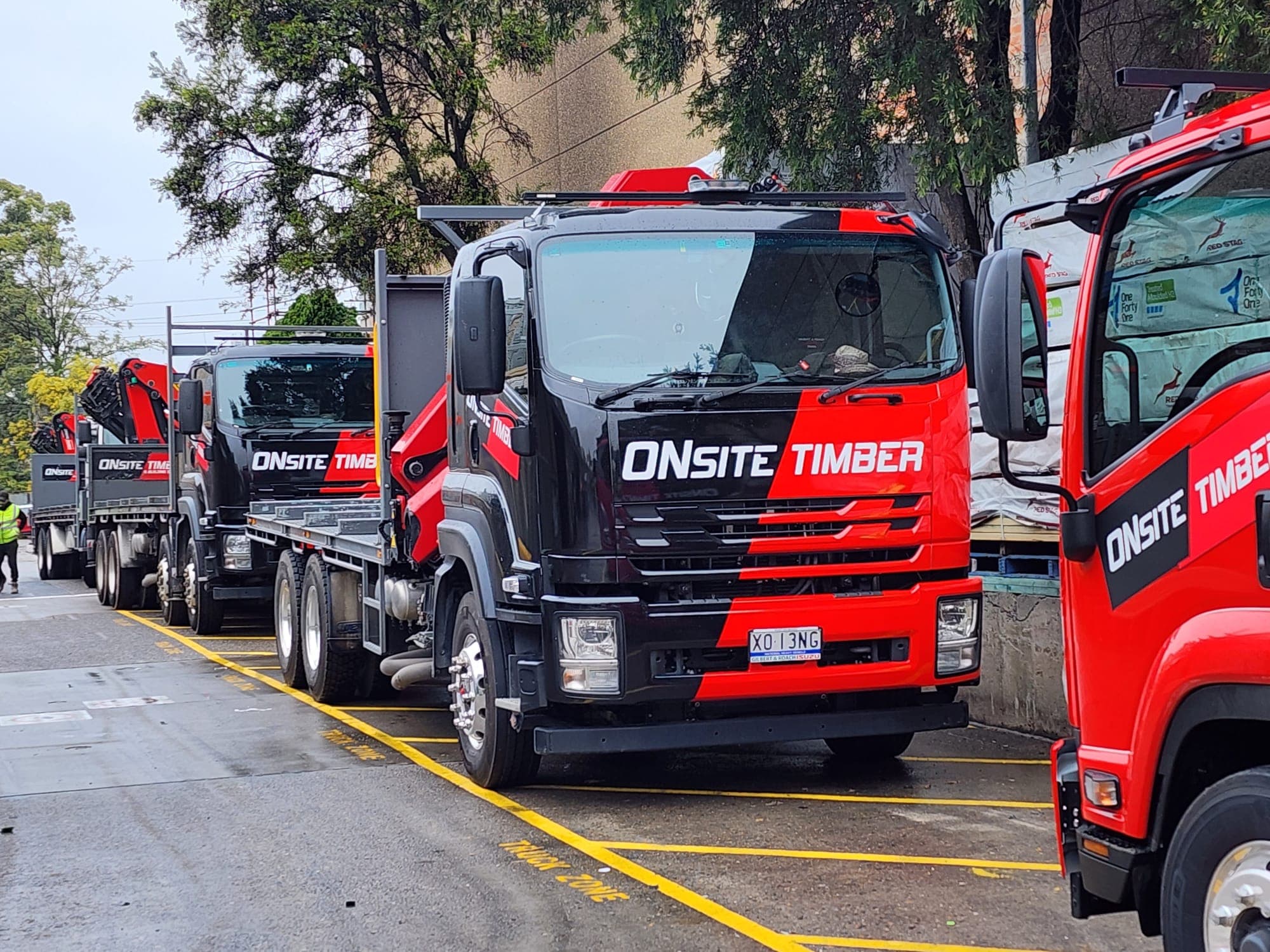 Onsite Timber fleet of delivery trucks